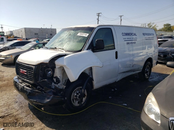 2013 GMC Savana Cargo Van with VIN 1GTW7FCA1D1112707, listed as a Copart auction lot 74933114 with 224,096 mi miles and Salvage Title. Bid and sale history available at carsss.com. Image 1.