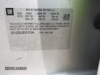 2015 Chevrolet Malibu LT with VIN 1G11C5SL3FU127044, listed as a IAAI auction lot 42142155 with 220,284 mi miles and . Bid and sale history available at DreamBid. Image 9.
