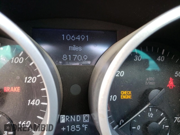 2007 Mercedes-Benz SLK-Class 3.5L with VIN WDBWK56F47F145383, listed as a Copart auction lot 59658234 with 106,491 mi miles and Salvage Title. Bid and sale history available at carsss.com. Image 9.