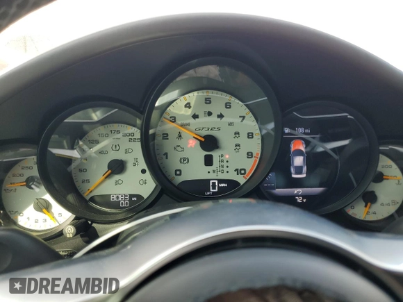 2016 Porsche 911 GT3 RS with VIN WP0AF2A99GS193209, listed as a Copart auction lot 51185225 with 8,083 mi miles and Salvage Title. Bid and sale history available at carsss.com. Image 9.