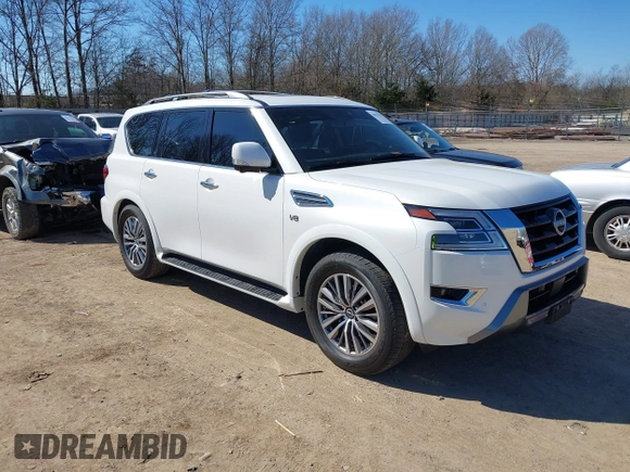 2022 Nissan Armada SL with VIN JN8AY2BC6N9162660, listed as a IAAI auction lot 41651101 with 35,726 mi miles. Bid and sale history available at carsss.com. Image 1.