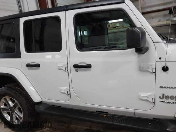 2021 Jeep Wrangler Unlimited Sahara with VIN 1C4HJXEG2MW655357, listed as a IAAI auction lot 41724695 with 37,644 mi miles and . Bid and sale history available at DreamBid. Image 13.