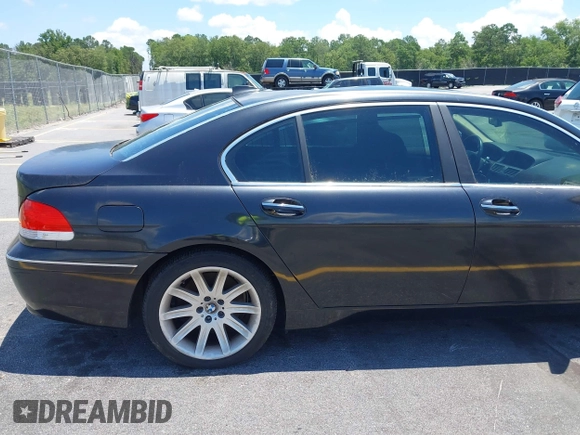 2005 BMW 7 Series 745Li with VIN WBAGN63545DS59212, listed as a IAAI auction lot 42510606 with 124,395 mi miles and . Bid and sale history available at DreamBid. Image 19.
