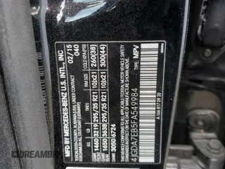 2015 Mercedes-Benz M 63 AMG with VIN 4JGDA7EB5FA549984, listed as a Copart auction lot 51907984 with 132,030 mi miles and Salvage Title. Bid and sale history available at carsss.com. Image 12.