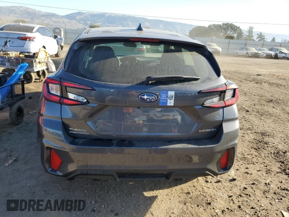 2024 Subaru Impreza with VIN JF1GUABC1R8347583, listed as a Copart auction lot 42559315 with 13,289 mi miles and Salvage Title. Bid and sale history available at carsss.com. Image 6.