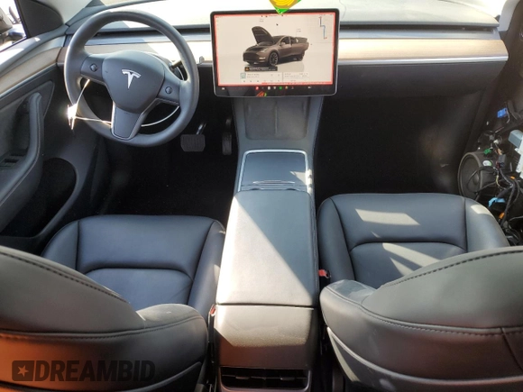 2023 Tesla Model Y Long Range with VIN 7SAYGDEE5PF834645, listed as a Copart auction lot 48596925 with 26,896 mi miles and Salvage Title. Bid and sale history available at DreamBid. Image 8.