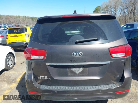 2017 Kia Sedona LX with VIN KNDMB5C14H6329340, listed as a IAAI auction lot 41803814 with 106,672 mi miles. Bid and sale history available at carsss.com. Image 16.