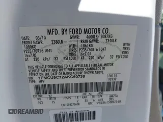 2010 Ford Escape XLS with VIN 1FMCU9C72AKC60738, listed as a IAAI auction lot 42763479 with 171,465 mi miles and . Bid and sale history available at DreamBid. Image 9.