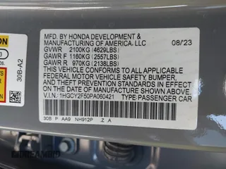 2023 Honda Accord Sport with VIN 1HGCY2F50PA060421, listed as a IAAI auction lot 42522977 with 11,224 mi miles and . Bid and sale history available at DreamBid. Image 9.