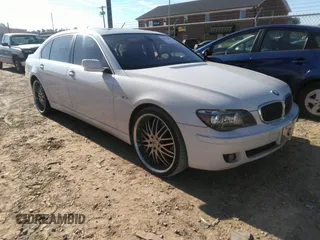 2006 BMW 7 Series 750Li with VIN WBAHN83546DT28627, listed as a IAAI auction lot 41177665 with 1 mi miles. Bid and sale history available at carsss.com. Image 1.