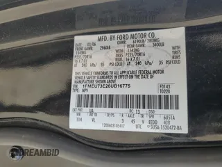2006 Ford Explorer XLT z VIN 1FMEU73E26UB16775, wystawiony jako Copart lot #54135505 z przebiegiem 190 947 mil mil oraz Szkoda całkowita • Salvage title. Historia ofert i sprzedaży dostępna na DreamBid. Obrazek 13.