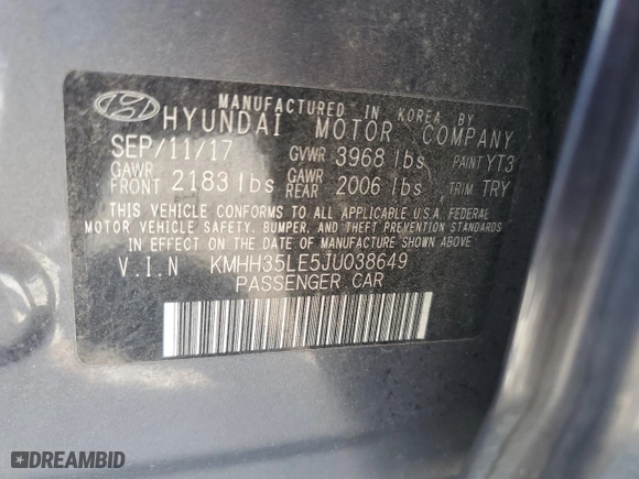 2018 Hyundai Elantra GT with VIN KMHH35LE5JU038649, listed as a Copart auction lot 50380965 with 99,737 mi miles and Salvage Title. Bid and sale history available at carsss.com. Image 13.