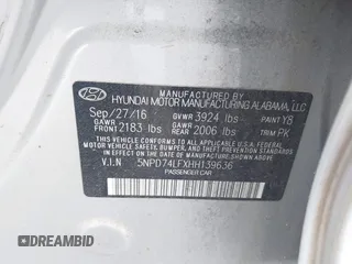 2017 Hyundai Elantra SE with VIN 5NPD74LFXHH139636, listed as a IAAI auction lot 42201346 with 179,628 mi miles and . Bid and sale history available at DreamBid. Image 9.