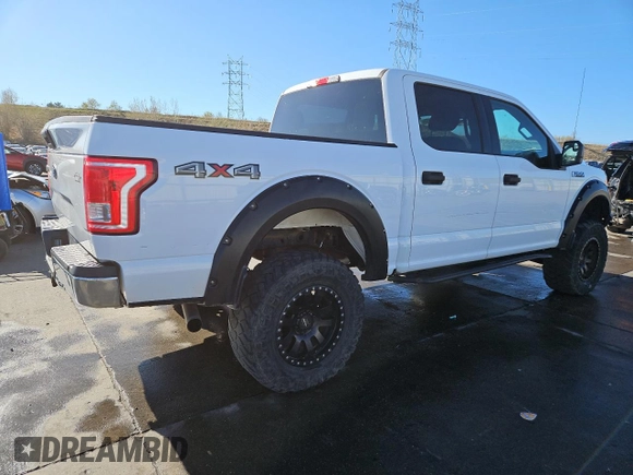 2017 Ford F-150 XL with VIN 1FTEW1EF2HKD75671, listed as a Copart auction lot 53381515 with 133,967 mi miles and Salvage Title. Bid and sale history available at carsss.com. Image 3.