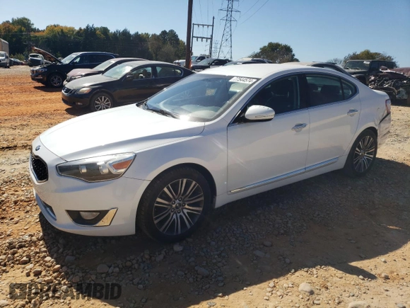 2014 Kia Cadenza Premium with VIN KNALN4D76E5131941, listed as a Copart auction lot 77544574 with 128,514 mi miles and Salvage Title. Bid and sale history available at carsss.com. Image 1.