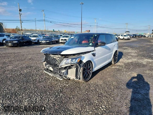 2022 Land Rover Range Rover Sport SVR with VIN SALWZ2RE8NA799997, listed as a Copart auction lot 44576385 with 50,379 mi miles and Salvage Title. Bid and sale history available at DreamBid. Image 1.
