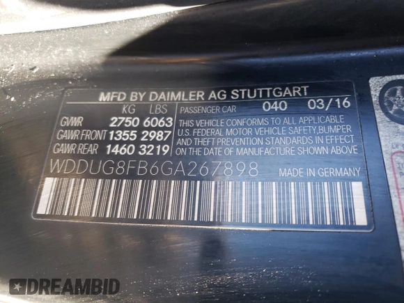 2016 Mercedes-Benz S 550 z VIN WDDUG8FB6GA267898, wystawiony jako Copart lot #47778715 z przebiegiem Nie podano mil oraz Nie do naprawy • Non repairable. Historia ofert i sprzedaży dostępna na DreamBid. Obrazek 12.