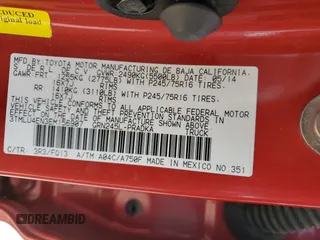 2014 Toyota Tacoma with VIN 3TMLU4EN3EM156907, listed as a Copart auction lot 49350155 with 71,361 mi miles and Salvage Title. Bid and sale history available at DreamBid. Image 13.