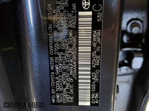 2024 Toyota Crown XLE z VIN JTDAAAAF6R3029685, wystawiony jako Copart lot #85633104 z przebiegiem 11 849 mil mil oraz Czysty tytuł • Clean title. Historia ofert i sprzedaży dostępna na DreamBid. Obrazek 12.