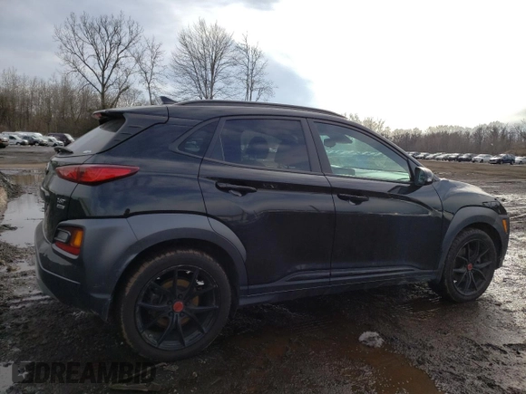2021 Hyundai Kona Night Edition with VIN KM8K6CA52MU698334, listed as a Copart auction lot 46312635 with 56,870 mi miles and Salvage Title. Bid and sale history available at DreamBid. Image 3.