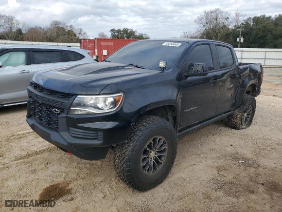 2021 Chevrolet Colorado 4WD ZR2 with VIN 1GCPTEE18M1178081, listed as a Copart auction lot 43258445 with 106,984 mi miles and Non Repairable. Bid and sale history available at carsss.com. Image 1.