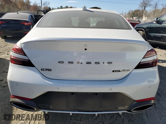 2023 Genesis G70 3.3T with VIN KMTG54TE2PU124578, listed as a Copart auction lot 79160664 with 46,500 mi miles and Salvage Title. Bid and sale history available at DreamBid. Image 6.
