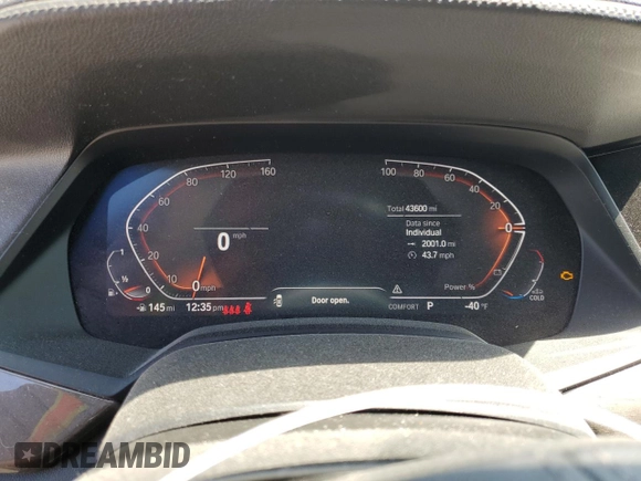 2023 BMW X5 xDrive40i with VIN 5UXCR6C08P9R06807, listed as a Copart auction lot 52030505 with 43,600 mi miles and Salvage title. Bid and sale history available at DreamBid. Image 9.