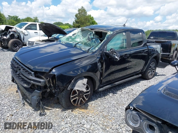 2024 Ford Ranger Lariat with VIN 1FTER4KH3RLE27092, listed as a IAAI auction lot 42726630 with Not provided miles and . Bid and sale history available at DreamBid. Image 2.