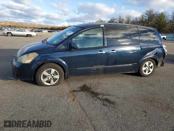 2008 Nissan Quest with VIN 5N1BV28U38N106711, listed as a Copart auction lot 83055694 with 188,961 mi miles and Salvage Title. Bid and sale history available at carsss.com. Image 1.