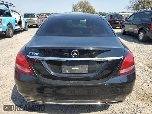 2017 Mercedes-Benz C 300 with VIN 55SWF4JB5HU218785, listed as a Copart auction lot 52963205 with 165,590 mi miles and Salvage title. Bid and sale history available at DreamBid. Image 6.