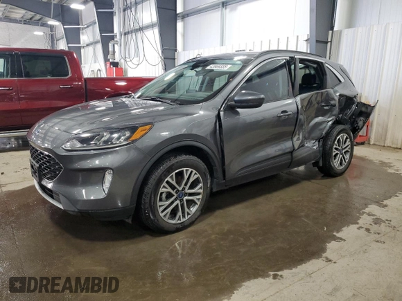 2021 Ford Escape SEL Hybrid with VIN 1FMCU9CZ5MUA11764, listed as a Copart auction lot 43969335 with 46,449 mi miles and Salvage title. Bid and sale history available at DreamBid. Image 1.