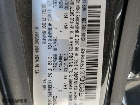 2011 Mazda RX-8 Grand Touring with VIN JM1FE1SM7B0405115, listed as a Copart auction lot 72286084 with 0 mi miles and Salvage Title. Bid and sale history available at carsss.com. Image 13.