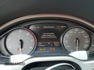 2015 Audi S8 with VIN WAUK2AFD6FN005005, listed as a Copart auction lot 72074884 with 74,335 mi miles and Salvage Title. Bid and sale history available at carsss.com. Image 9.