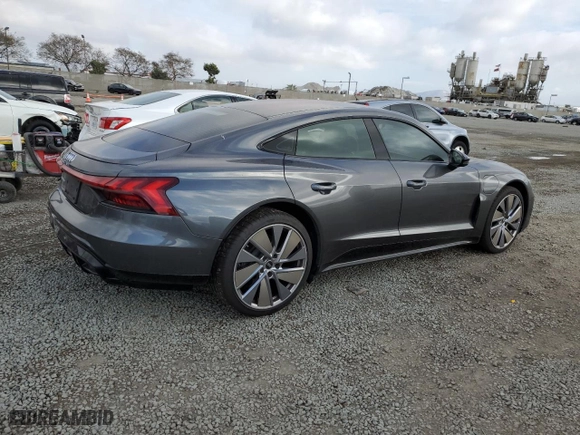2022 Audi e-tron GT Prestige with VIN WAUEJBFW9N7004649, listed as a Copart auction lot 45607895 with 29,616 mi miles and Salvage Title. Bid and sale history available at carsss.com. Image 3.