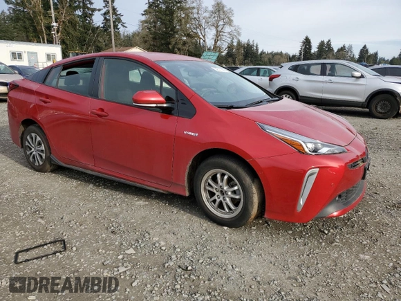 2020 Toyota Prius LE with VIN JTDL9RFU6L3019320, listed as a Copart auction lot 52577555 with Not Provided miles and Salvage Title. Bid and sale history available at DreamBid. Image 4.