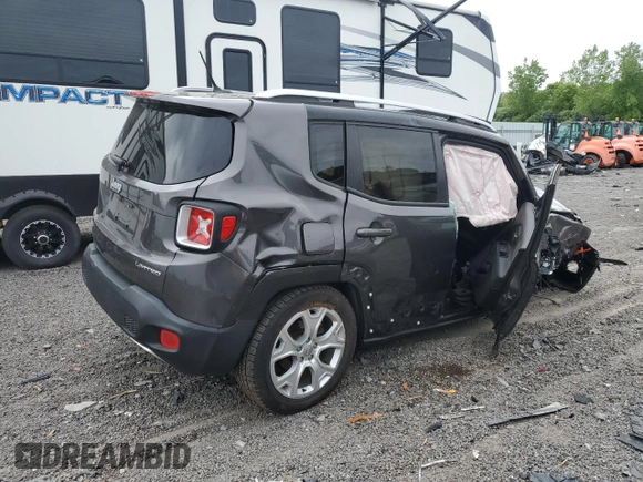 2016 Jeep Renegade Limited with VIN ZACCJBDT0GPD74512, listed as a Copart auction lot 57263705 with Not provided miles and Salvage title. Bid and sale history available at DreamBid. Image 3.