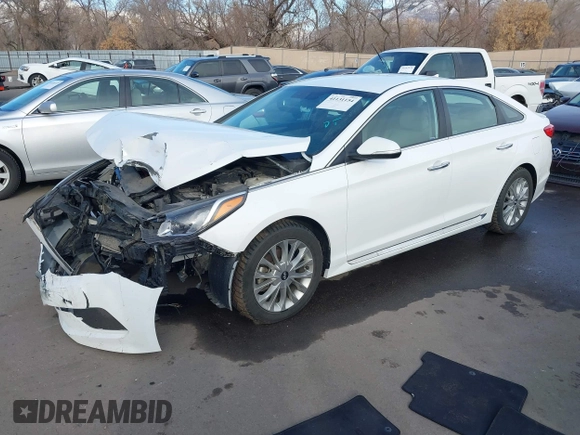 2015 Hyundai Sonata 2.4L Sport with VIN 5NPE34AF3FH035408, listed as a IAAI auction lot 41131154 with 107,308 mi miles. Bid and sale history available at carsss.com. Image 17.