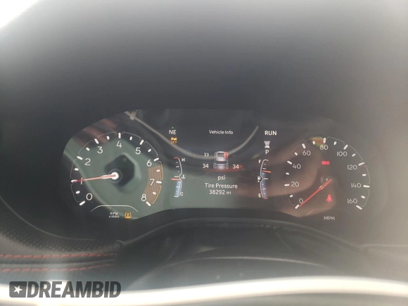 2023 Jeep Compass Trailhawk with VIN 3C4NJDDN5PT565793, listed as a Copart auction lot 50060115 with 38,292 mi miles and Salvage title. Bid and sale history available at DreamBid. Image 9.