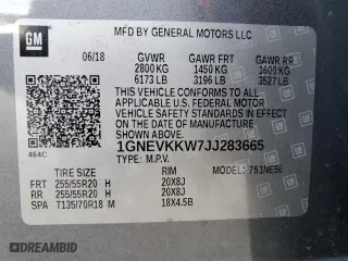 2018 Chevrolet Traverse High Country with VIN 1GNEVKKW7JJ283665, listed as a Copart auction lot 48481955 with 73,788 mi miles and Salvage Title. Bid and sale history available at carsss.com. Image 13.