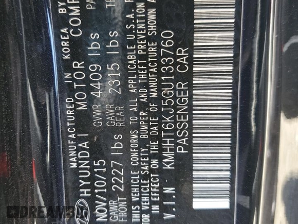 2016 Hyundai Genesis Coupe 3.8L Base with VIN KMHHT6KJ5GU133760, listed as a Copart auction lot 49786645 with 71,203 mi miles and Salvage Title. Bid and sale history available at carsss.com. Image 13.