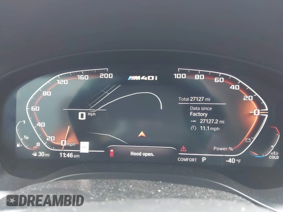 2023 BMW X3 M40i with VIN 5UX83DP07P9S24703, listed as a IAAI auction lot 41546870 with 27,127 mi miles and . Bid and sale history available at DreamBid. Image 7.