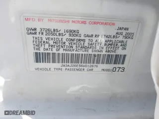 2006 Mitsubishi Lancer ES with VIN JA3AJ26E56U012676, listed as a IAAI auction lot 41857476 with 1 mi miles. Bid and sale history available at carsss.com. Image 9.