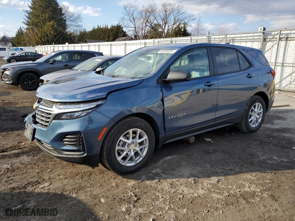 2024 Chevrolet Equinox LS with VIN 3GNAXHEG0RL337876, listed as a Copart auction lot 46995955 with 8,077 mi miles and Salvage Title. Bid and sale history available at carsss.com. Image 1.