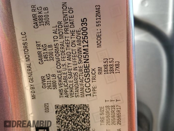 2021 Chevrolet Colorado 2WD Work Truck z VIN 1GCGSBEN5M1250035, wystawiony jako Copart lot #81490854 z przebiegiem 74 760 mil mil oraz Szkoda całkowita • Salvage title. Historia ofert i sprzedaży dostępna na DreamBid. Obrazek 12.
