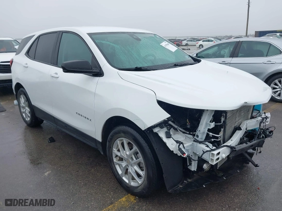 2022 Chevrolet Equinox LS with VIN 3GNAXHEV7NS222805, listed as a IAAI auction lot 41595840 with 37,430 mi miles. Bid and sale history available at carsss.com. Image 1.