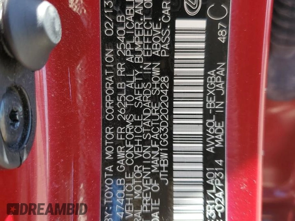 2013 Lexus ES 300h z VIN JTHBW1GG3D2020428, wystawiony jako Copart lot #55995225 z przebiegiem 128 225 mil mil oraz Szkoda całkowita • Salvage title. Historia ofert i sprzedaży dostępna na DreamBid. Obrazek 12.