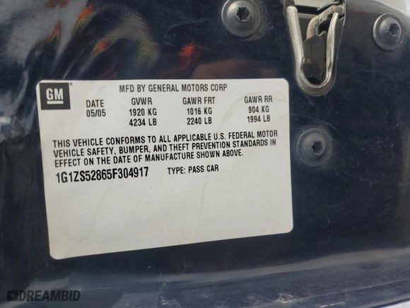 2005 Chevrolet Malibu with VIN 1G1ZS52865F304917, listed as a Copart auction lot 88081865 with 198,132 mi miles and Salvage Title. Bid and sale history available at carsss.com. Image 13.