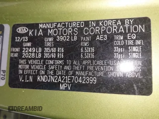 2014 Kia Soul with VIN KNDJN2A21E7042399, listed as a IAAI auction lot 41867094 with 49,568 mi miles. Bid and sale history available at carsss.com. Image 9.