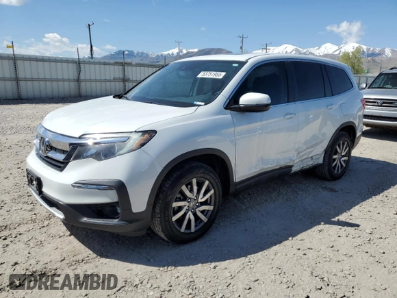 2021 Honda Pilot EX-L with VIN 5FNYF6H5XMB007730, listed as a Copart auction lot 53751955 with 71,097 mi miles and Salvage Title. Bid and sale history available at DreamBid. Image 1.