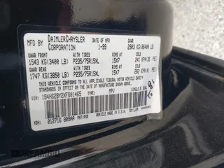 1999 Dodge Durango z VIN 1B4HS28Y2XF601465, wystawiony jako IAAI lot #41686754 z przebiegiem 168 550 mil mil oraz . Historia ofert i sprzedaży dostępna na DreamBid. Obrazek 9.